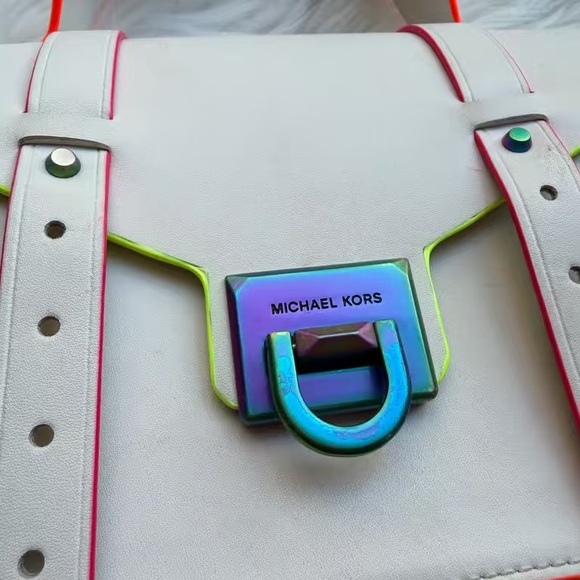 Michael Kors Cream Satchel with Multicolor Accents - Picture 3 of 11